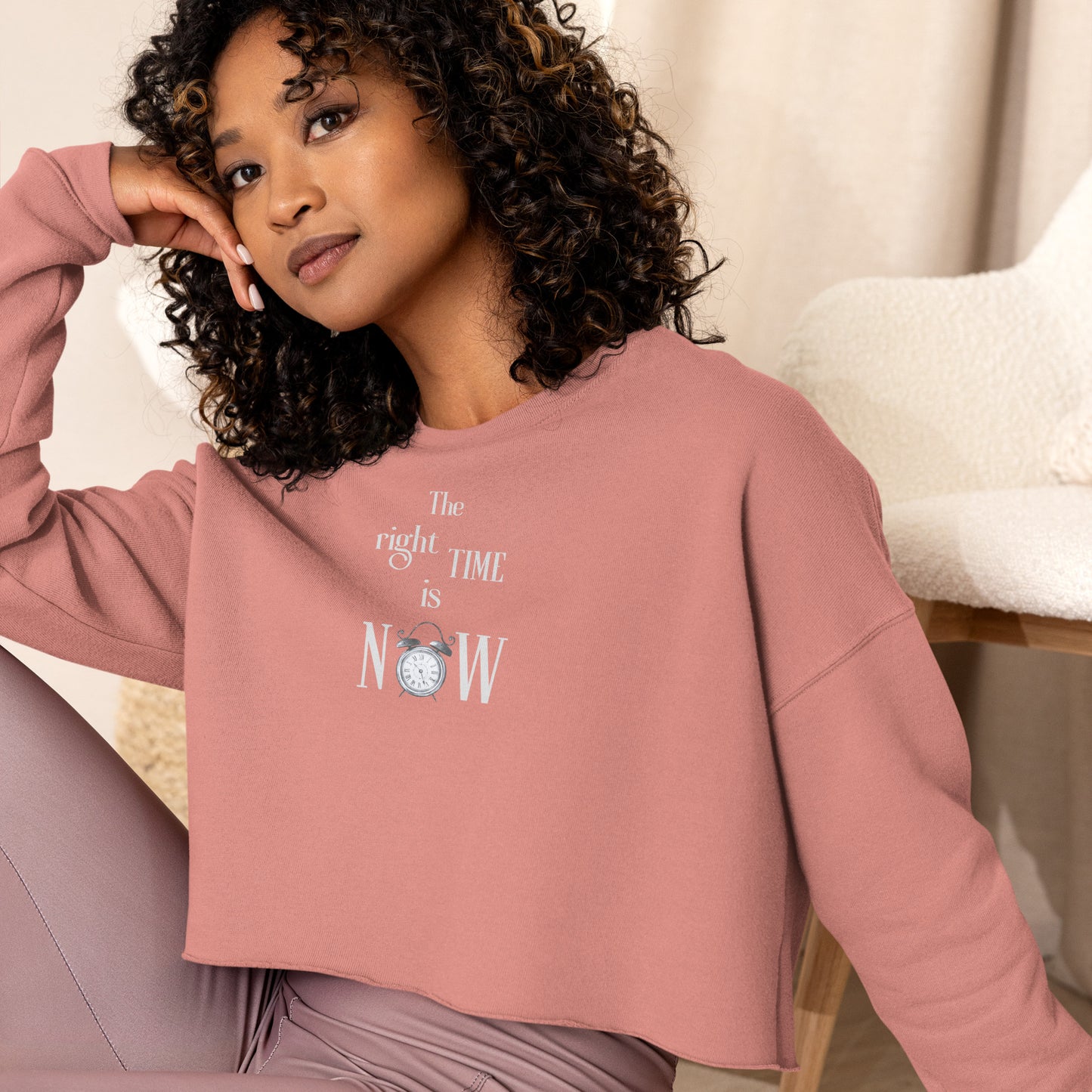 The right time - Crop Sweatshirt - 2 colors